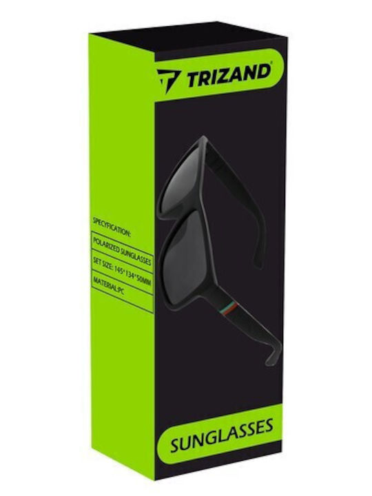 Trizand Men's Sunglasses with Black Plastic Frame and Black Polarized Lens 00021150