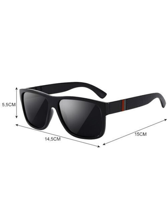 Trizand Men's Sunglasses with Black Plastic Frame and Black Polarized Lens 00021150