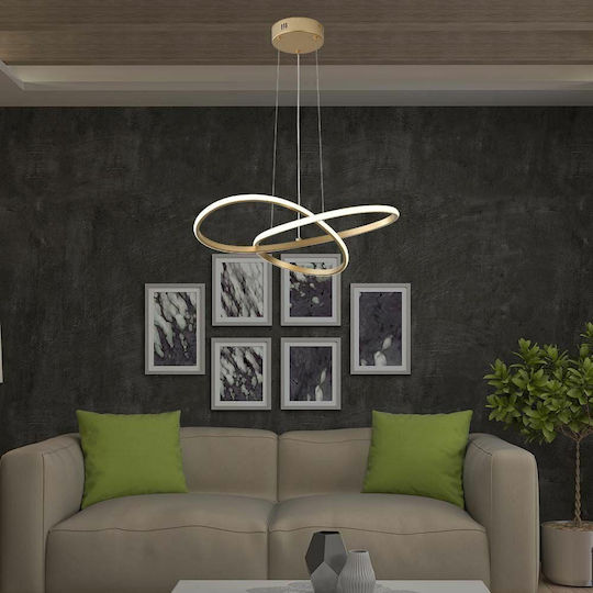 V-TAC Designer Hängelampe Gold LED mit Warmes Weiß Licht 50x100cm.