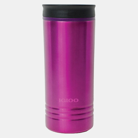 Igloo Isabel Natural Pahar Termos Oțel inoxidabil Fără BPA 470ml Purple Wine cu Mustiuc