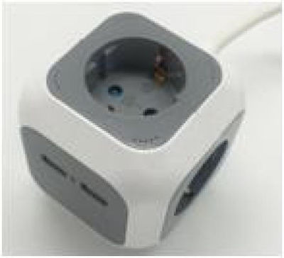 Brennenstuhl Alea-Power cube multiprise 6x + 2x USB avec câble 1