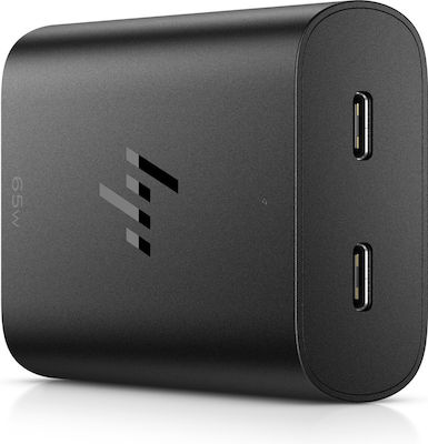 HP USB-C Laptop Charger 65W with Detachable Power Cord