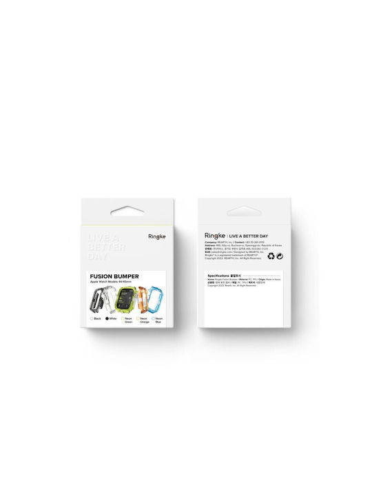 Ringke Fusion Bumper Silicone Case in White color for Apple Watch 45mm