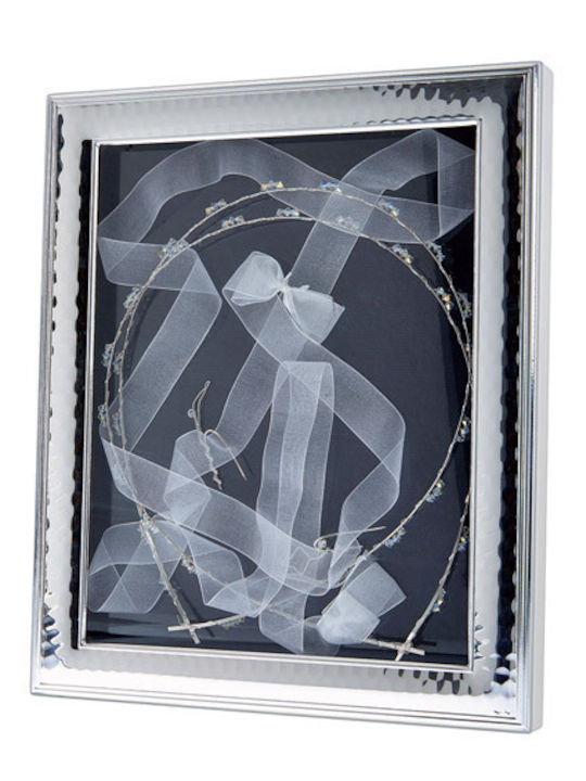 Prince Silvero Hochzeitskronen-Etui Fotografierahmen Rechteck Silver/White 24x18εκ.