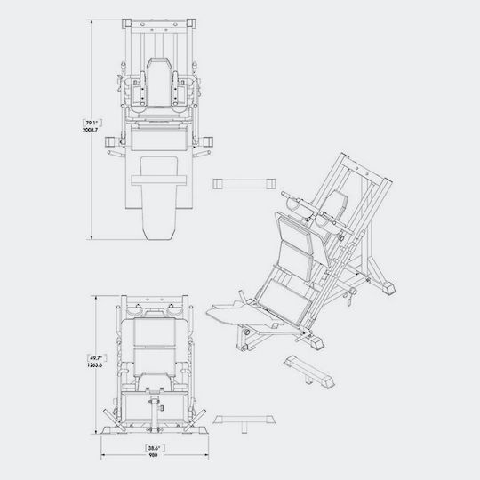 BodyCraft Hip Sled F660 Όργανο Squat χωρίς Βάρη