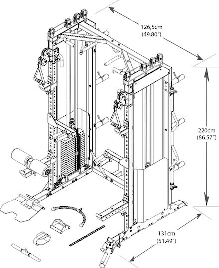 Pegasus XT2 Smith/Πολυόργανο με Βάρη 180kg (2x90kg)