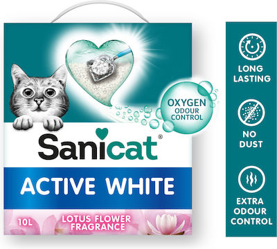 Sanicat Active White Katzenstreu mit Duftstoff Lotusblume 6Es