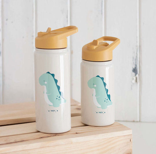 Saro Dinos Kids Water Bottle Thermos Dinosaur Stainless Steel with Straw 500ml