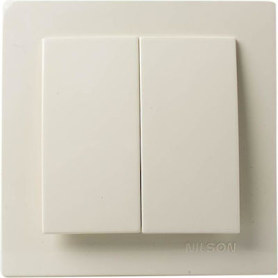 Geyer Nilson Recessed Electrical Rolling Shutters Wall Switch with Frame Basic Aller Retour Beige