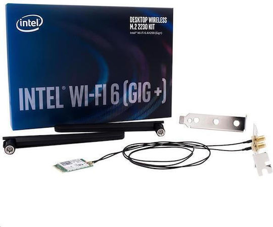 Intel Gig+ Desktop Kit AX200 M.2 2230 Ασύρματη Κάρτα Δικτύου Wi‑Fi 6 (2400Mbps) PCI-e