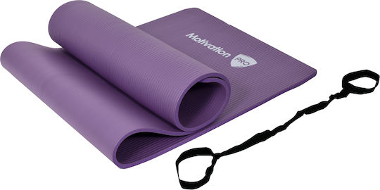 MotivationPro Yoga/Pilates Mat Purple with Carry Strap (183x61x1cm