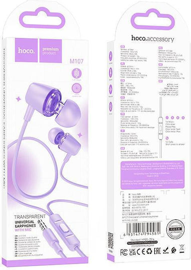 Hoco M107 Discoverer In-ear Handsfree with 3.5mm Connector Purple