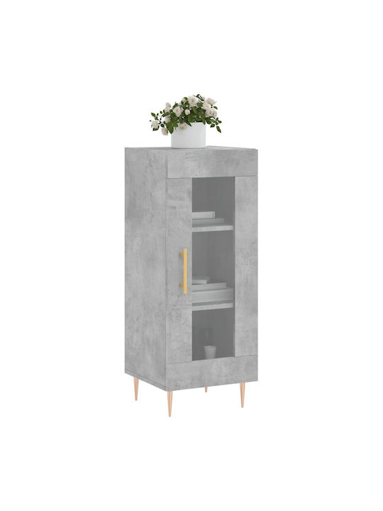 Wohnzimmer Vitrine aus Spanplatte mit Verglasung in Grau 34.5x34x90cm