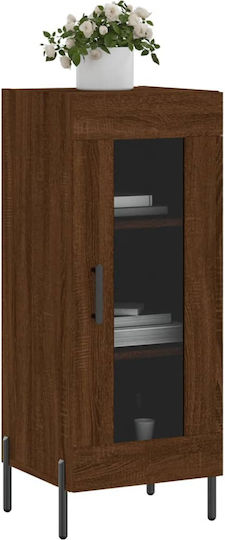 vidaXL Wohnzimmer Vitrine aus Spanplatte mit Verglasung Braune 34.5x34x90cm