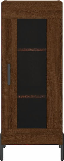 vidaXL Wohnzimmer Vitrine aus Spanplatte mit Verglasung Braune 34.5x34x90cm