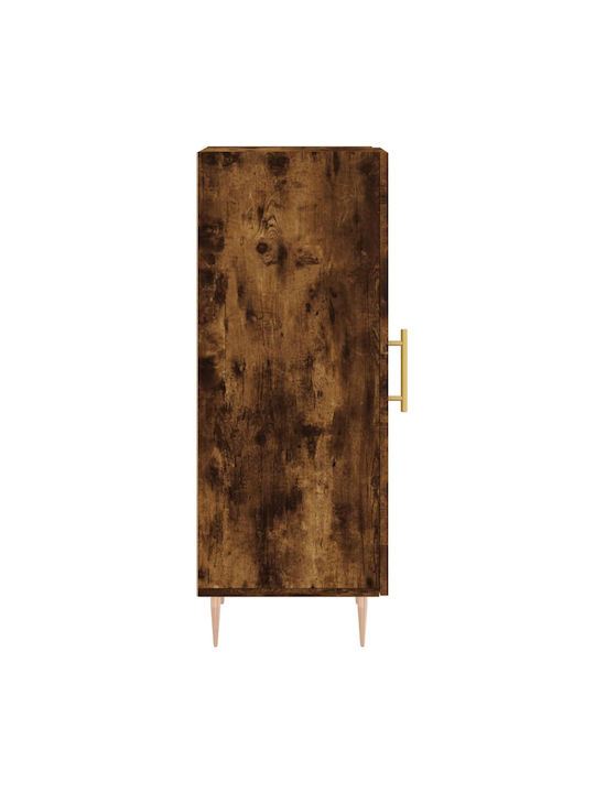 Living Room Display Cabinet from Particle Board with Windowed Brown 34.5x34x90cm