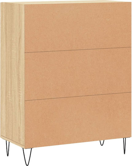 Living Room Display Cabinet from Particle Board with Brown Glass 69.5x34x90cm