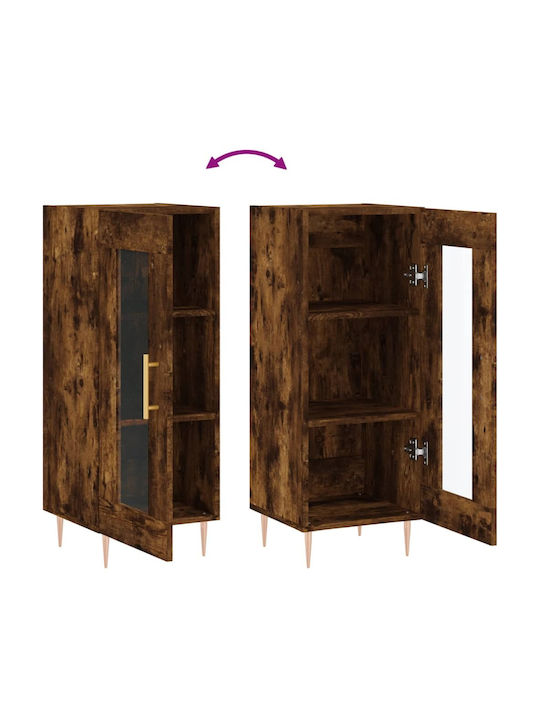 Living Room Display Cabinet from Particle Board with Windowed Brown 34.5x34x90cm