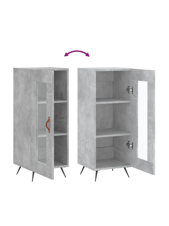 Wohnzimmer Vitrine aus Spanplatte mit Verglasung Graue 34.5x34x90cm