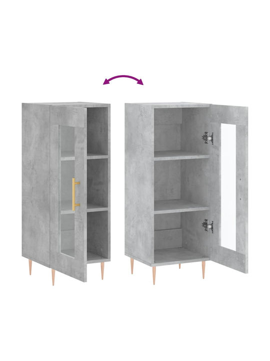 Wohnzimmer Vitrine aus Spanplatte mit Verglasung in Grau 34.5x34x90cm