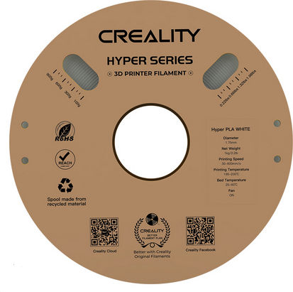 Creality3D Hyper HS-PLA 3D Printer Filament 1.75mm White 1kg 1pcs Spool