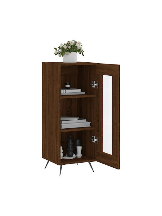 Wohnzimmer Vitrine aus Spanplatte mit Verglasung Braune 34.5x34x90cm