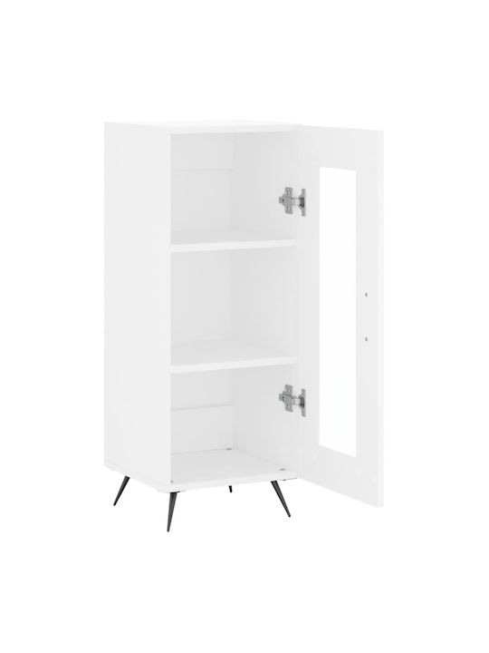 Витрина за дневна от ПДЧ със стъкло Бяла 34.5x34x90см