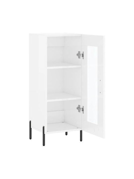 Витрина за дневна от ПДЧ със стъкло Бяла 34.5x34x90см