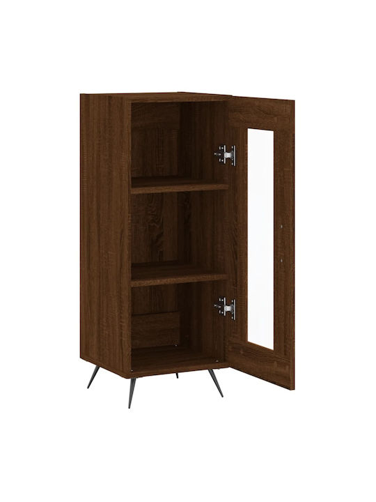 Wohnzimmer Vitrine aus Spanplatte mit Verglasung Braune 34.5x34x90cm