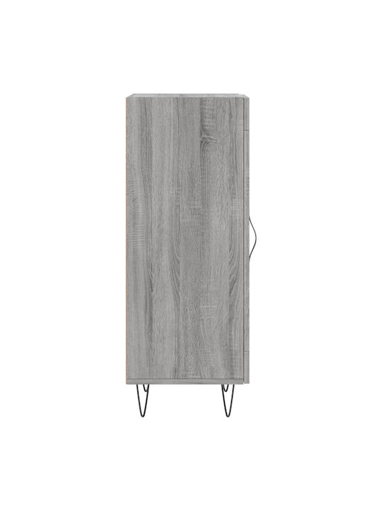 Wohnzimmer Vitrine aus Spanplatte mit Verglasung Grau 34.5x34x90cm