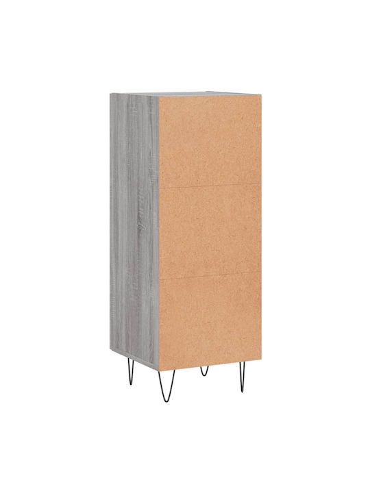 Wohnzimmer Vitrine aus Spanplatte mit Verglasung Grau 34.5x34x90cm
