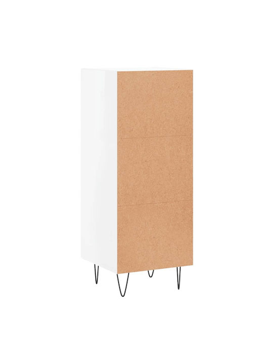 Living Room Display Cabinet from Particle Board with Windowed White 34.5x34x90cm