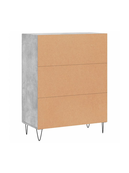 Wohnzimmer Vitrine aus Spanplatte mit Verglasung in Grau 69.5x34x90cm