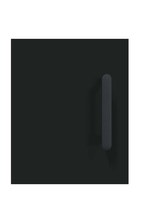 Living Room Display Cabinet made of Particle Board with Glass Black 34.5x34x90cm