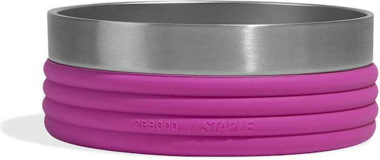 Zee-Dog Tuff Staple Bol din oțel inoxidabil pentru Mâncare pentru Câine 2x 2lt în Culoarea Roz 390504