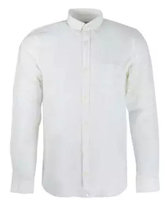 Gnious Men's Shirt Long Sleeve Linen White