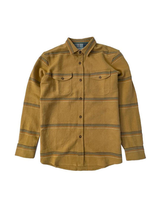 Vissla Men's Shirt Long Sleeve Flannel Checked Yellow