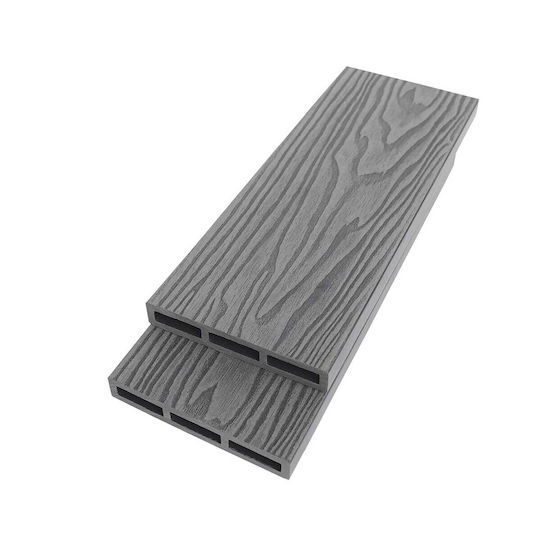 Showood Panou de perete 3D de Grădină Gri închis din Magazin online WPC 360x2x12buc 1buc Gray