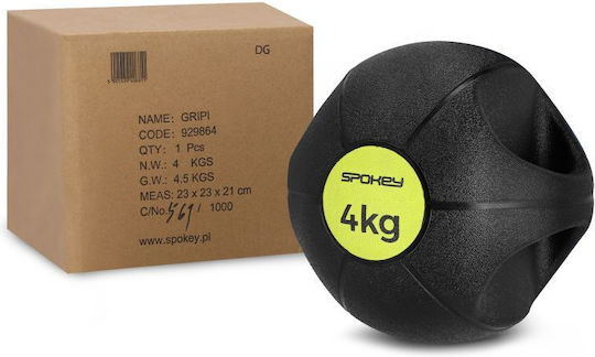 Spokey Gripi Weight Ball Filled Sand Kettlebell din PVC 4kg Negru