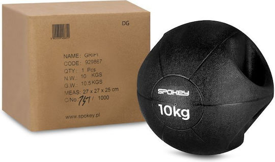 Spokey Gripi Weight Ball Filled Sand Kettlebell aus PVC 10kg Schwarz