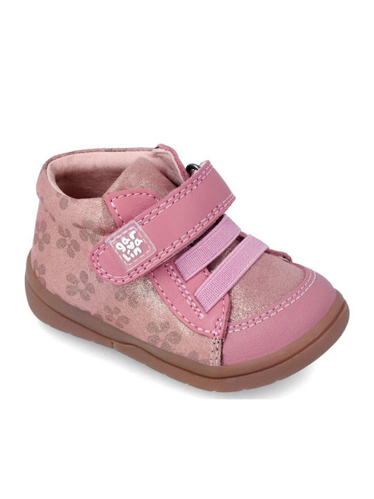 Anatomice Ghete Copii din Piele cu Velcro Roz