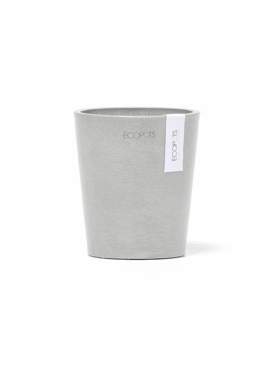 Ecopots Morinda Planter Plastic White with Stand 5x5cm.