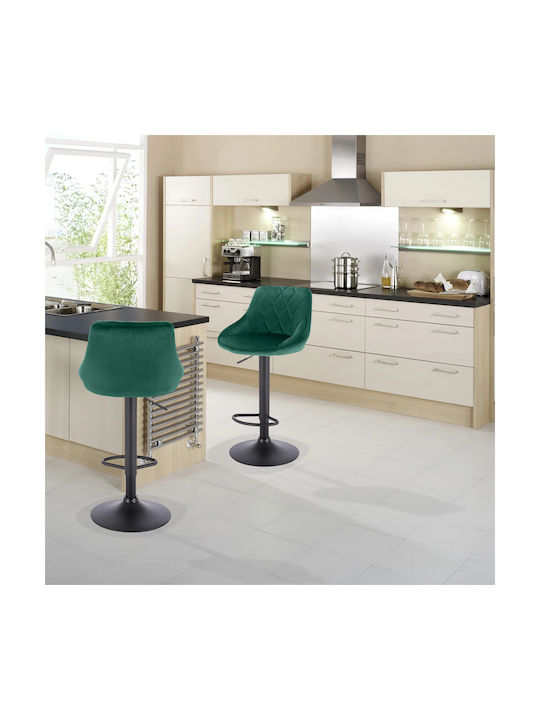 Stool Bar Velluto with Back & Adjustable Height White 2pcs 45.5x49x83.5-103.5cm