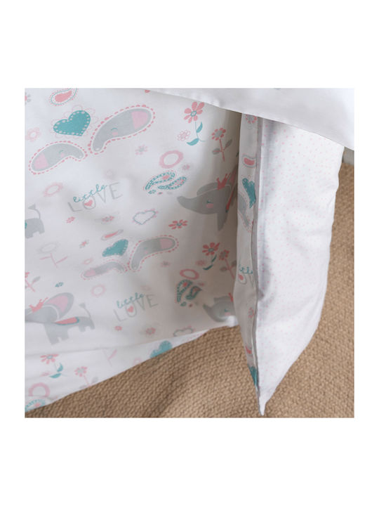 Nima Little Love Βρεφικό Κουβερλί Βαμβακερό Λευκό 100x140cm