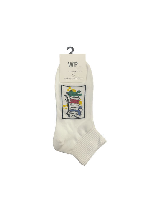 WP Patterned Socks White