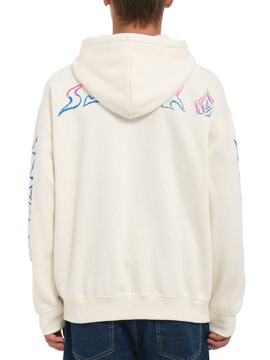 Volcom Men's Sweatshirt with Hood and Pockets White