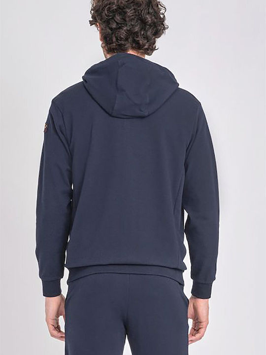 Paul & Shark Men's Sweatshirt Jacket with Hood and Pockets Navy Blue