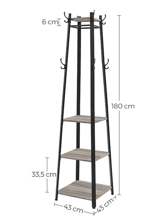 Vasagle Floor Garment Rack made of Metal Gray 43x43x180cm