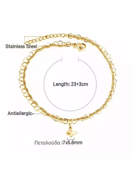 Bode Bracelet Anklet Chain made of Steel Gold Plated