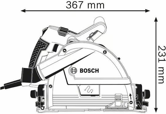 Bosch GKT 55 GCE Professional Циркулярна пила 1400W с Регулиране на Скоростта и със Система за Изсмукване
